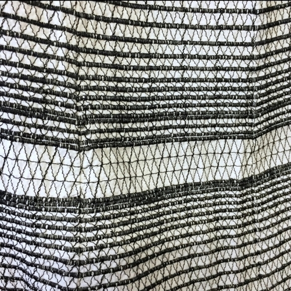 Club Monaco Black and White  Embroidered stripe A-Line Skirt - Picture 2 of 4